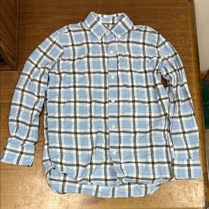 GAP Kids Light Blue Checkered Shirt Size 10 Regular